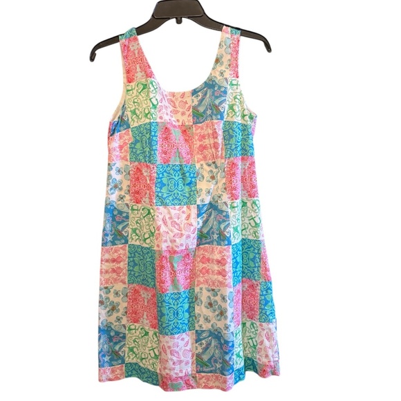 Kaeli Smith Nautical Floral Patchwork Print Sleeveless Shift Dress Size 8 - Picture 1 of 7